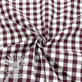 Tissu coton Check aubergine