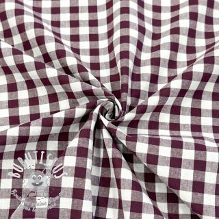 Tissu coton Check aubergine
