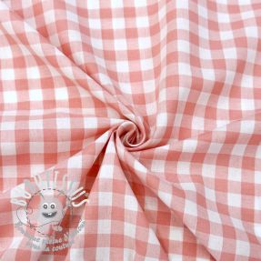 Tissu coton Check old rose