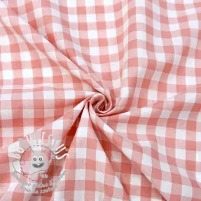 Tissu coton Check old rose