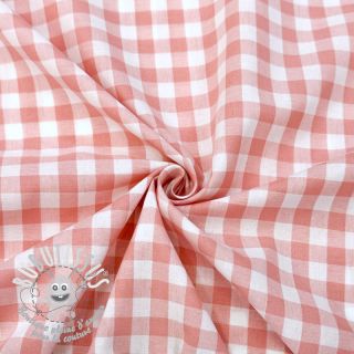 Tissu coton Check old rose