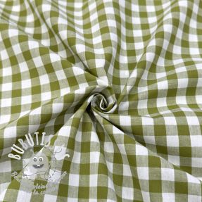 Tissu coton Check old lime
