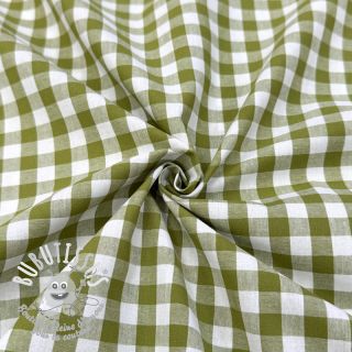 Tissu coton Check old lime