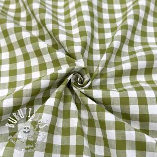 Tissu coton Check old lime