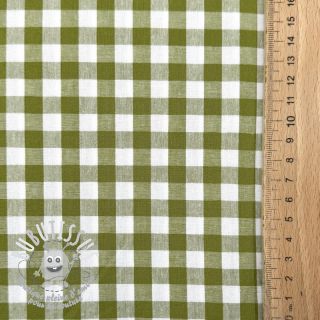 Tissu coton Check old lime