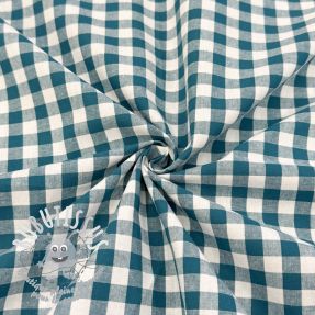 Tissu coton Check petrol