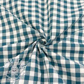 Tissu coton Check petrol