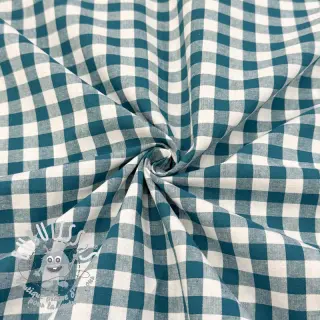 Tissu coton Check petrol