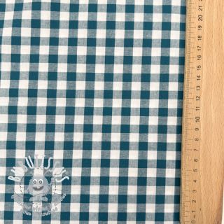 Tissu coton Check petrol