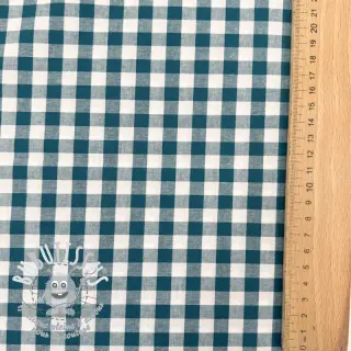 Tissu coton Check petrol