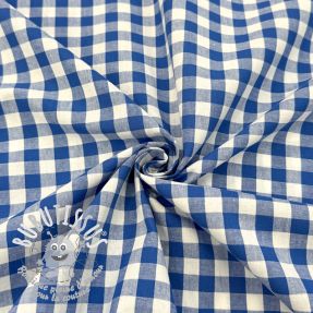 Tissu coton Check sky
