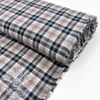 Scottish Check YARN DYED BRUSHED navy ecru red
