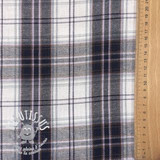 Scottish Check YARN DYED BRUSHED white navy