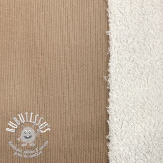 Tissu velours jersey TEDDY sand