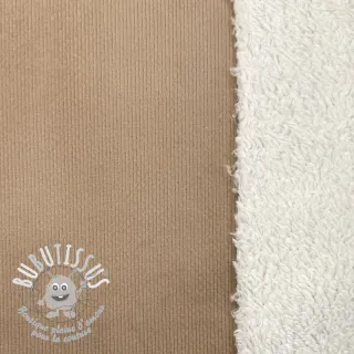 Tissu velours jersey TEDDY sand