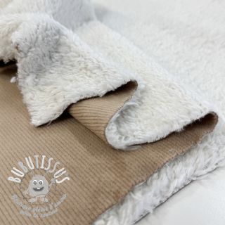 Tissu velours jersey TEDDY sand