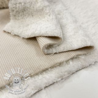 Tissu velours jersey TEDDY light sand