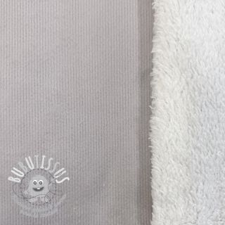 Tissu velours jersey TEDDY light grey