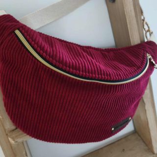 Tissu velours cotelé HUGGY vermillon