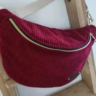 Tissu velours cotelé HUGGY vermillon