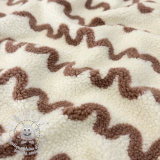 Tissu de manteau TEDDY JACQUARD Waves camel