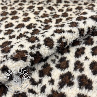 Tissu de manteau TEDDY Panthera off white