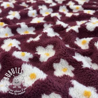 Tissu de manteau TEDDY Daisy brom beere