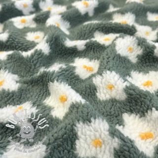 Tissu de manteau TEDDY Daisy old green