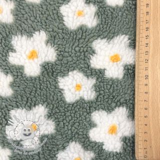 Tissu de manteau TEDDY Daisy old green