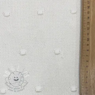 Tissu tricot BIG KNIT DOT off white