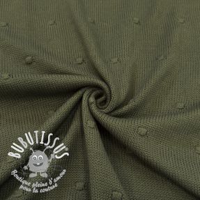 Tissu tricot BIG KNIT DOT camo green
