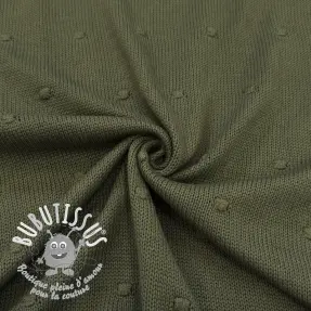 Tissu tricot BIG KNIT DOT camo green