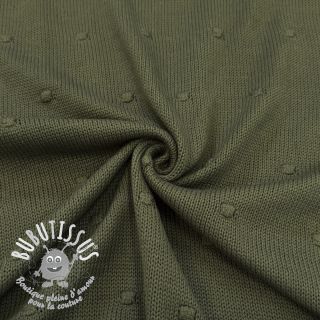 Tissu tricot BIG KNIT DOT camo green