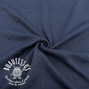 Tissu tricot BIG KNIT DOT navy