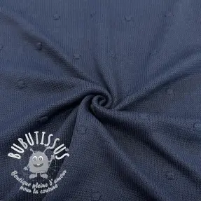 Tissu tricot BIG KNIT DOT navy