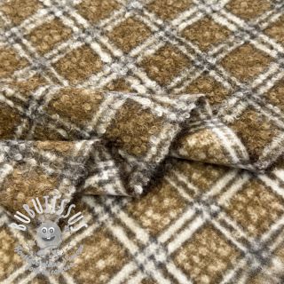 Tissu de manteau Bouclé Squares design A