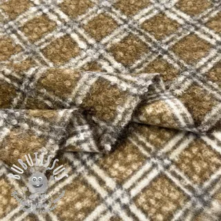 Tissu de manteau Bouclé Squares design A