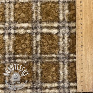 Tissu de manteau Bouclé Squares design A