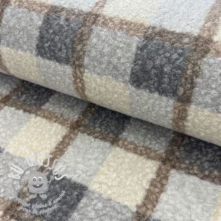 Tissu de manteau Bouclé Squares design D