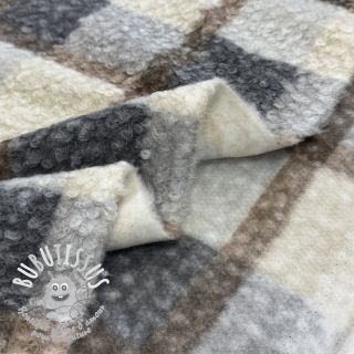 Tissu de manteau Bouclé Squares design D