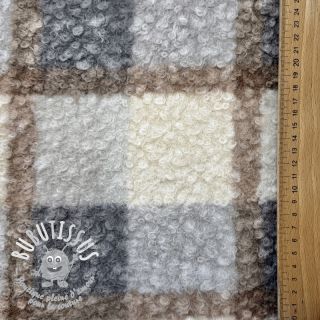 Tissu de manteau Bouclé Squares design D