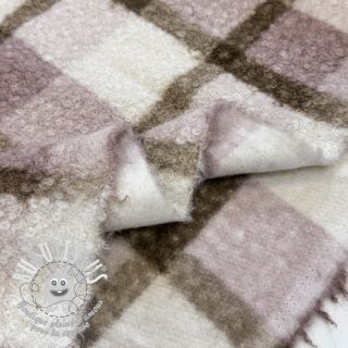 Tissu de manteau Bouclé Squares design C