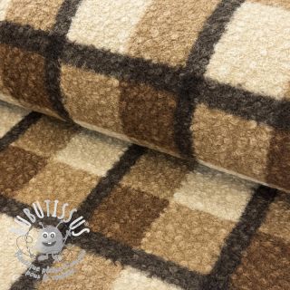 Tissu de manteau Bouclé Squares design E