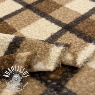 Tissu de manteau Bouclé Squares design E