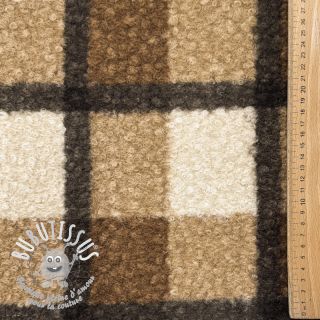 Tissu de manteau Bouclé Squares design E