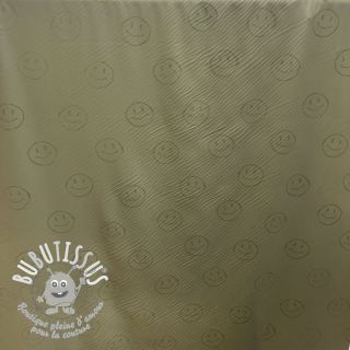 Raincoat fabric Happy faces army green 2nd class