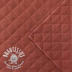 Tissu double gaze/mousseline QUILT rouge