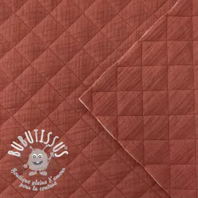 Tissu double gaze/mousseline QUILT rouge