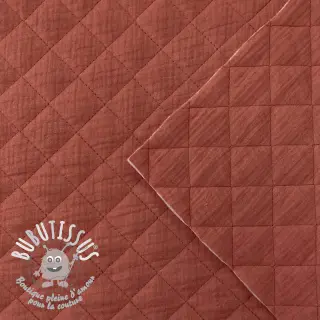Tissu double gaze/mousseline QUILT rouge
