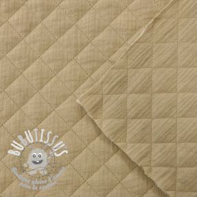 Tissu double gaze/mousseline QUILT beige